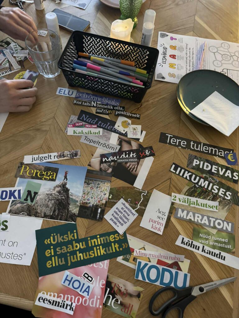 Eesmärkide seadmise töötoas saad unistada, mõelda, lõigata ja kleepida.